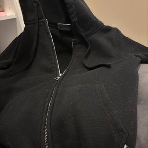 Elegant Black Women's Zip-Up Hoodie